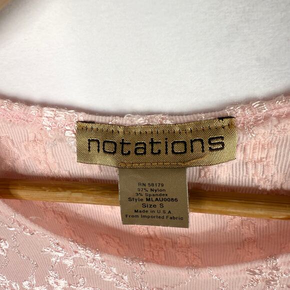 Vintage Notations Baby Pink Floral Lace T-Shirt Small - Picture 3 of 6